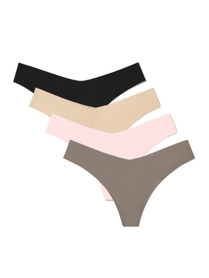 True Body 4-Pack No Show Thong