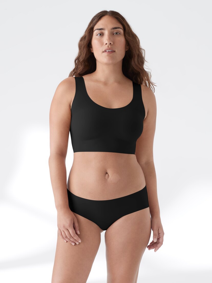Buy True & Co Women's True Body Boost V Neck Bra, Black, L (36C