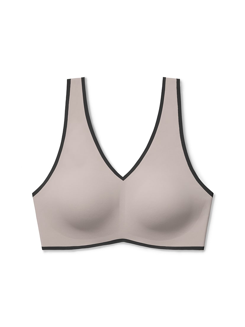 True & Co True Body V Neck Bra Desert with Bronzed Contrast Tipping, X-Small  : Buy Online in the UAE, Price from 147 EAD & Shipping to Dubai
